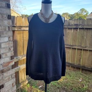 R D Style Cold Shoulder Knit Sweater